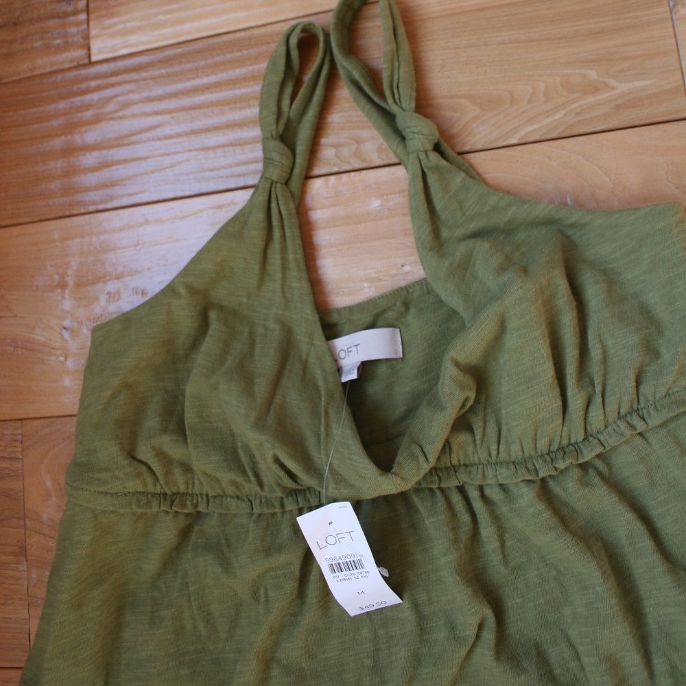 AnnT Loft Size Medium Green Sleeveless Dress (NWT) - Picture 6 of 9